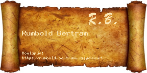 Rumbold Bertram névjegykártya